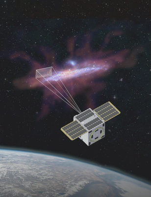 NASA Aspera Satellite - Artistic Rendition. [Image Source](https://news.satnews.com/2022/02/02/nasa-awards-space-flight-laboratory-to-develop-two-smallsats-for-astrophysics-pioneers-program/).