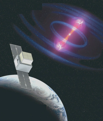 NASA StarBurst Multimessenger Pioneer Satellite - Artistic Rendition. [Image Source](https://news.satnews.com/2022/02/02/nasa-awards-space-flight-laboratory-to-develop-two-smallsats-for-astrophysics-pioneers-program/).